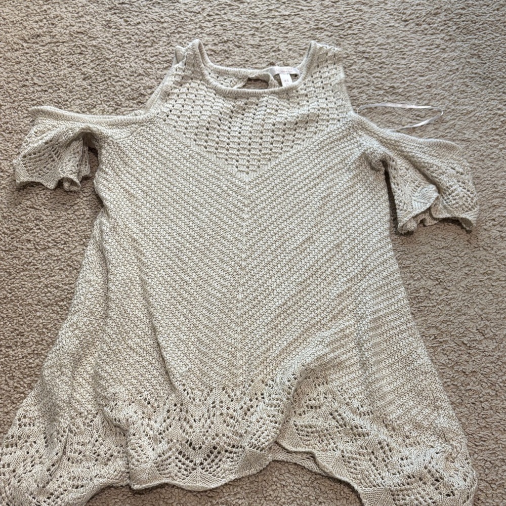 LC Lauren Conrad Off-the-Shoulder Cream Sweater